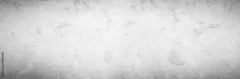 Fototapeta premium Grey brush paint limestone texture background in white light marble wall paper. Back wide concrete stone table tops view floor plaster pattern granite bacground surface seamless grunge wide panorama.