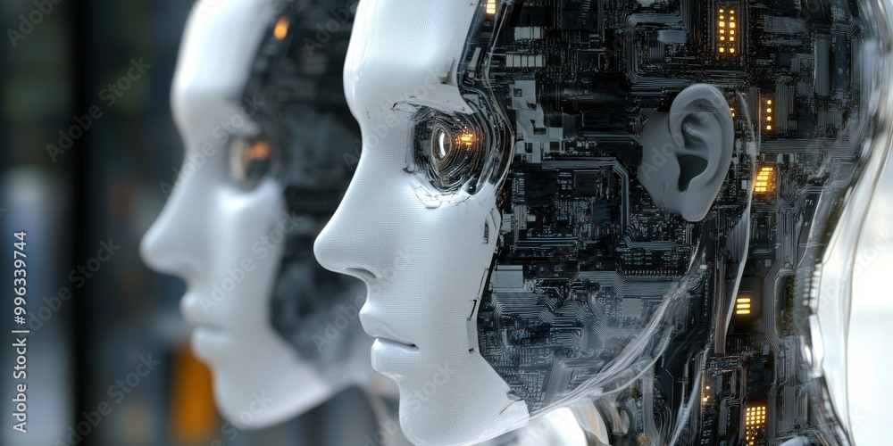 Fototapeta premium Artificial intelligence assists in advanced robotics for medical procedures