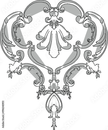 Vector sketch illustration silhouette design decorative ornament floral classic vintage ethnic traditional design complement 