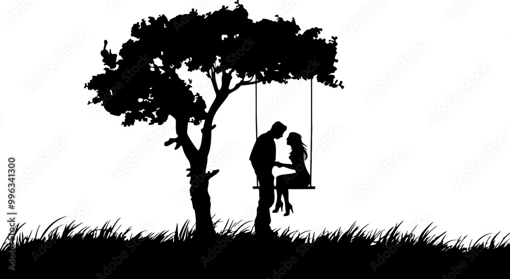 Romantic couple scene silhuoette Romantic couple scene silhuoette