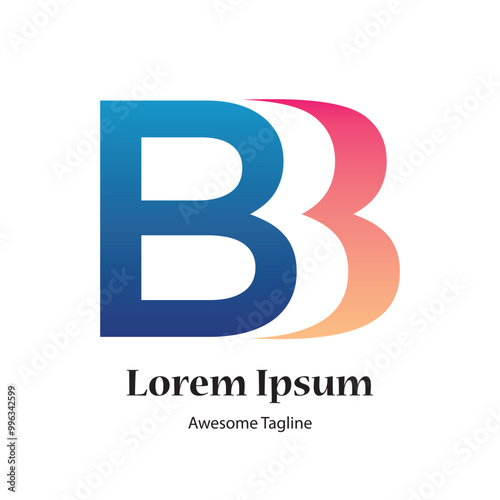 B3 or BB letter initial logo design icon
