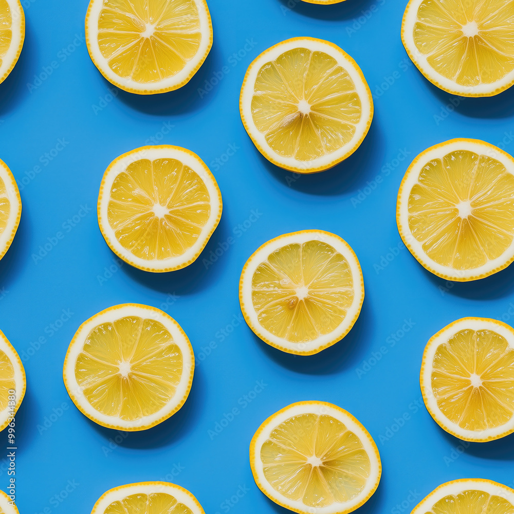 Lemon Slice Seamless Pattern - Perfect Repeat	