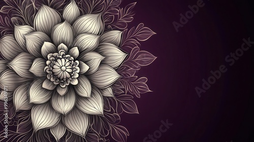 The image showcases a vibrant and colorful mandala design. 3D mandala pattern based on a floral motif. photo