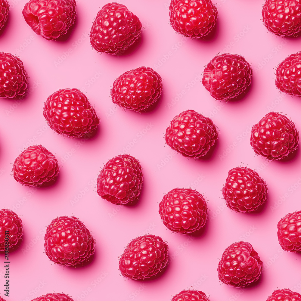 Raspberry Seamless Pattern - Perfect Repeat Raspberry Seamless Pattern - Perfect Repeat