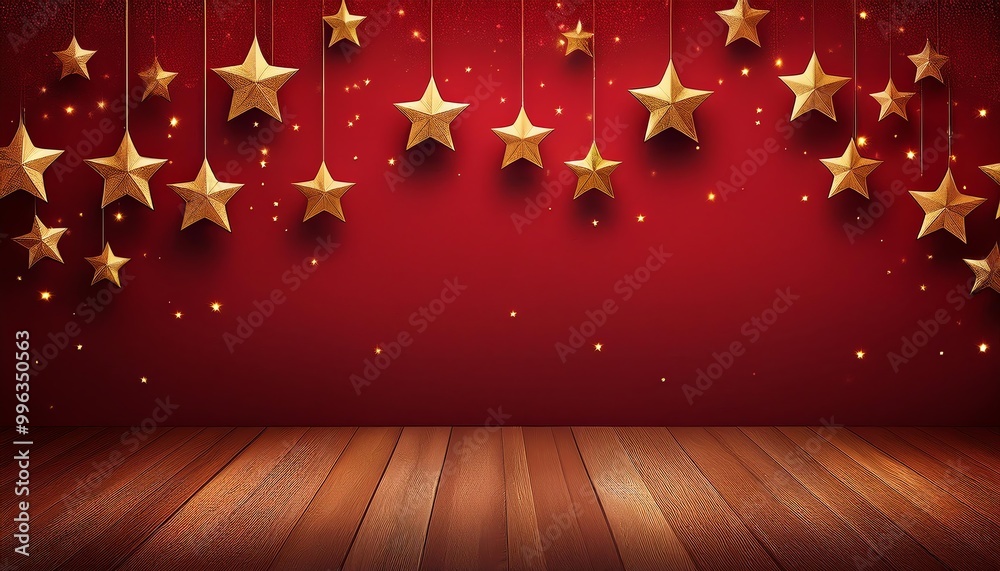 golden stars on red background, christmas gift, stars, golden stars on red background, christmas gift, stars,