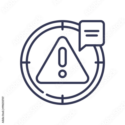 Warning sign with exclamation mark inside a triangle, indicating the need for attention and caution.