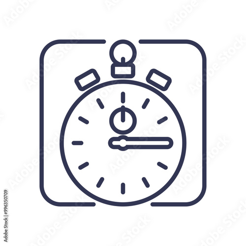 Line art of a stopwatch symbolizing precision and time management.