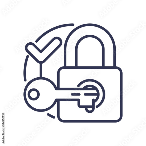 Illustration of a padlock and key symbolizing access control and security.