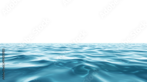 calm blue ea ocean water isolated on transparent background