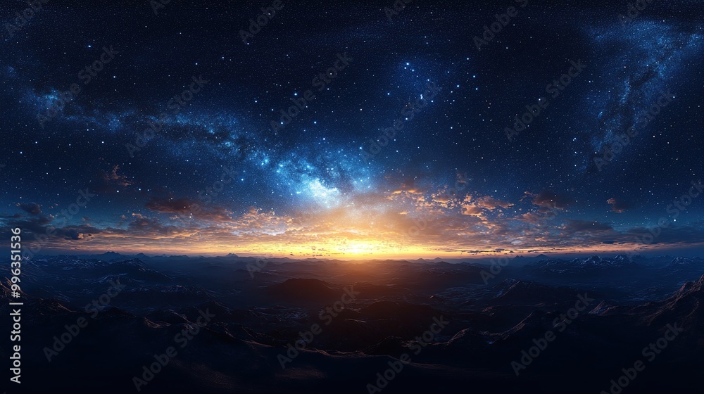 Starry Night Over a Mountain Range Starry Night Over a Mountain Range