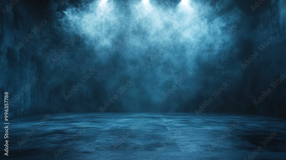 Blue Foggy Room with Spotlights Blue Foggy Room with Spotlights