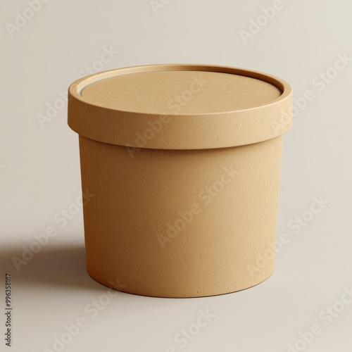 A customizable cardboard container with a soft shadow, ready for print or packaging designs photo