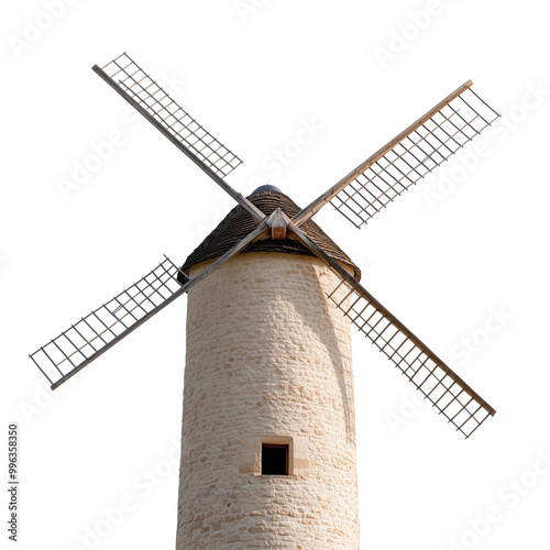 Old windmill isolated on transparent background photo