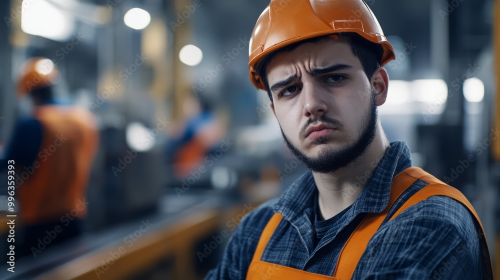 Portrait of a Serious Industrial Worker in a Factory Portrait of a Serious Industrial Worker in a Factory