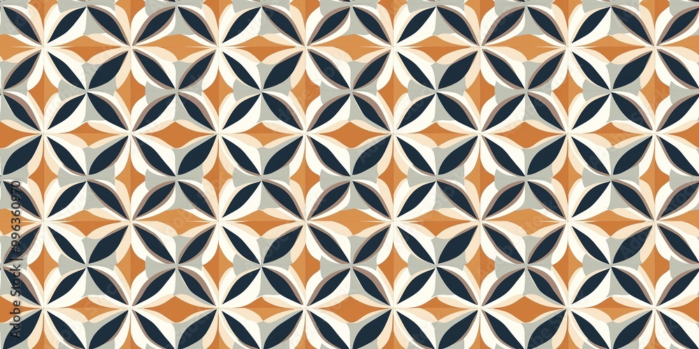 Seamless geometric tile with a precise, angular design. seamless background pattern