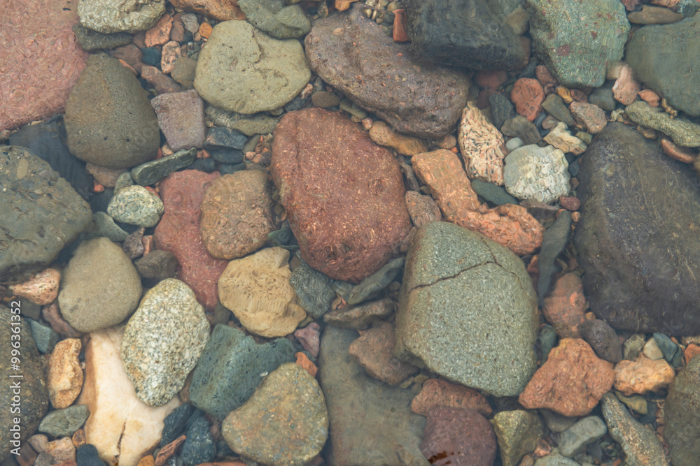 See With Rocks A shallow stream with rocks and pebbles on its bed. The water is ...