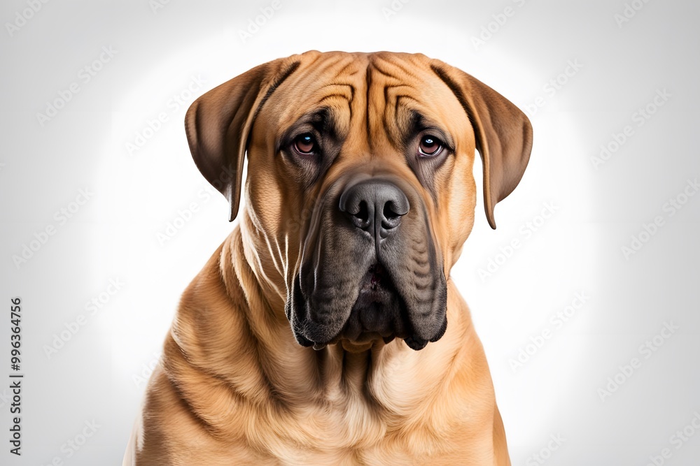 Boerboel dog on white background, AI Generated Boerboel dog on white background, AI Generated