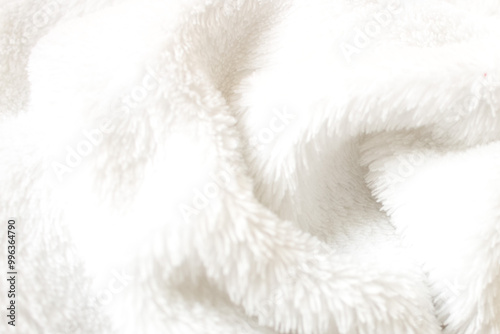 fluffy white blanket texture close-up