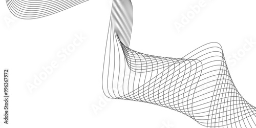 Abstract wave element for design. Digital frequency track equalizer. Stylized line art background, Abstract white wavy with blurred light curved line background.  Blending line background .