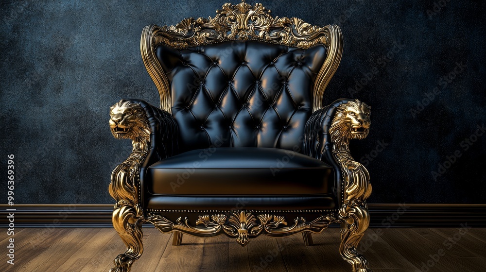 A stock photograph of an antique chair in the room in HD 8K A stock photograph of an antique chair in the room in HD 8K