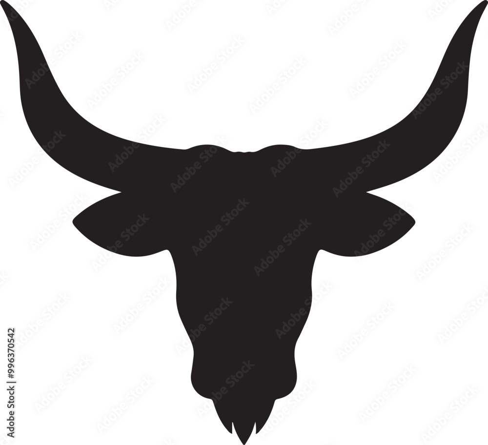 long horn bull head icon silhouette vector art illustration long horn bull head icon silhouette vector art illustration