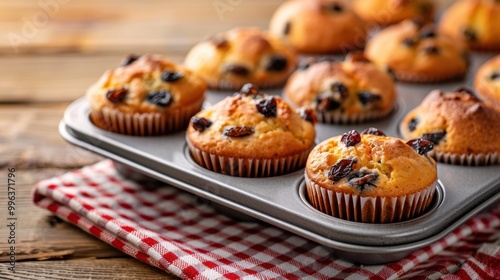 Homemade Raisin cupcake closeup view