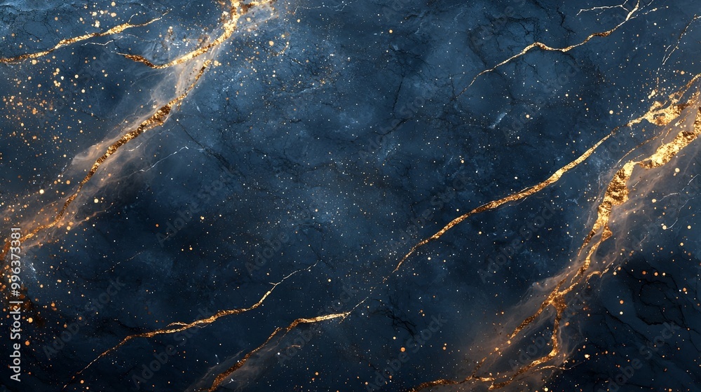 Navy Blue Marble with Glamorous Gold Veins and Shimmering Sparkles for Sophisticated Digital Navy Blue Marble with Glamorous Gold Veins and Shimmering Sparkles for Sophisticated Digital