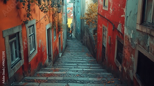 Charming Cobblestone Alleyway in European City