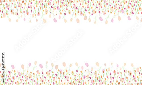 falling tulips border background abstract floral frame wallpaper