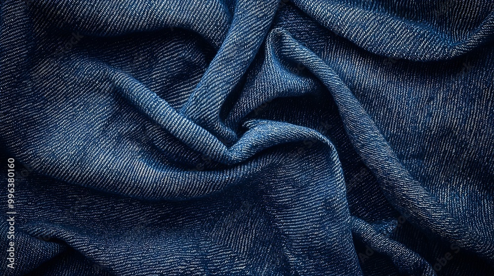 Worn Indigo Denim Fabric with Ample Copy Space for Promotional Content Worn Indigo Denim Fabric with Ample Copy Space for Promotional Content