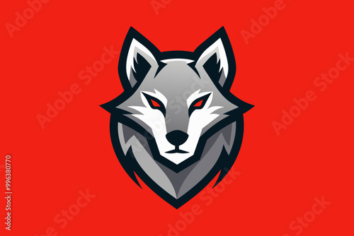 Wolf mascot logo . Various color wolf head vector art illustration photo