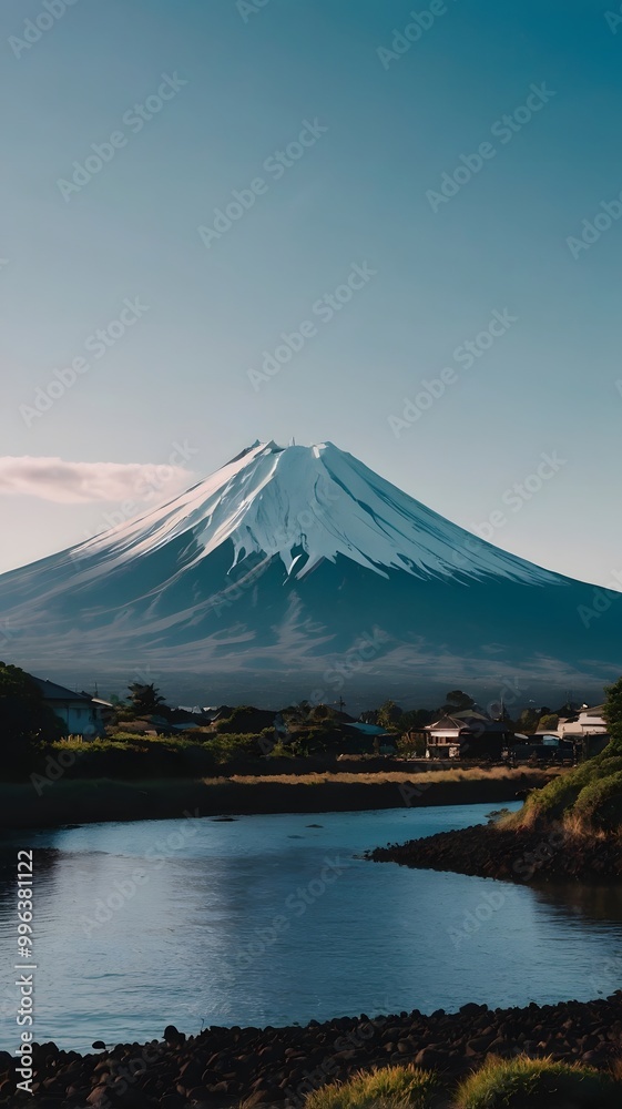 Golden Hour Mountain Scenery with Sunset Over the Valley Golden Hour Mountain Scenery with Sunset Over the Valley