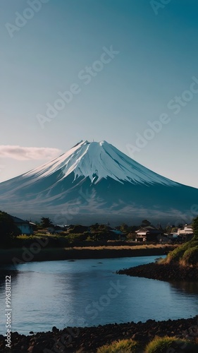 Golden Hour Mountain Scenery with Sunset Over the Valley