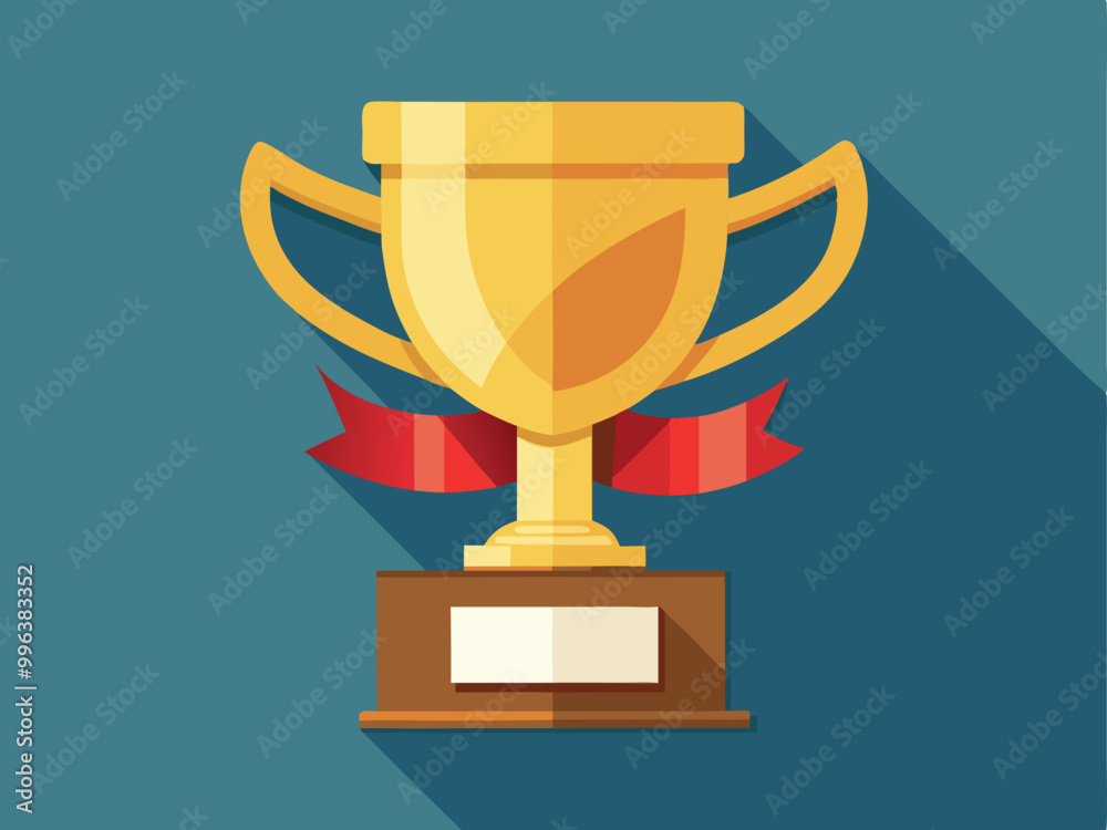 Trophy cup, award, vector icon in flat style. gold trophy cup with ribbon
Trophy cup, award, vector icon in flat style. gold trophy cup with ribbon