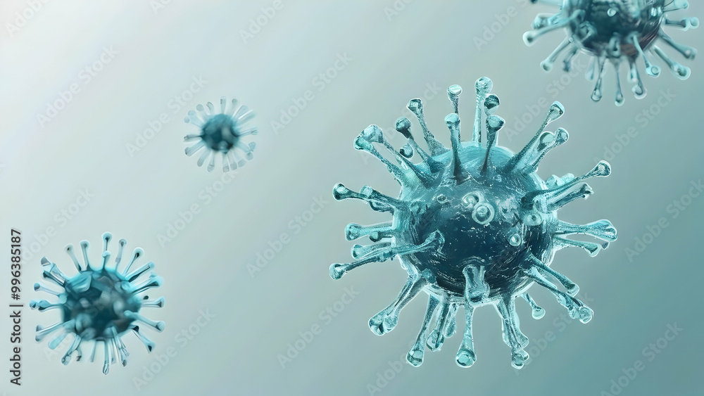 Close up virus cells isolated on white background Close up virus cells isolated on white background