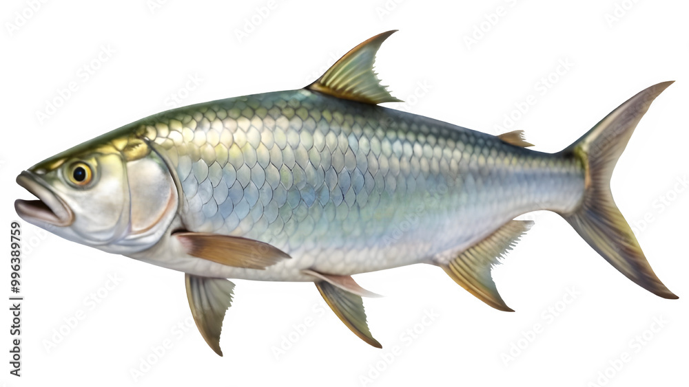 Trapon fish, sea fish lsolated on transparent background, natural animal graphic art Trapon fish, sea fish lsolated on transparent background, natural animal graphic art