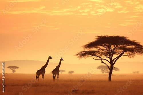 African savannas landscape grassland wildlife.