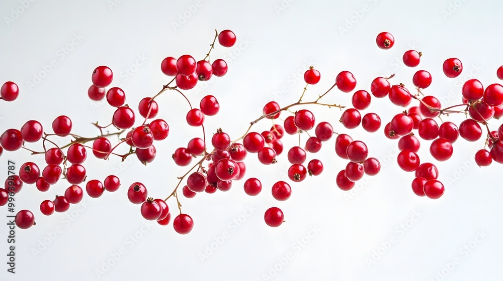 Berries in motion captured mid-fall isolated on a white backdrop Berries in motion captured mid-fall isolated on a white backdrop