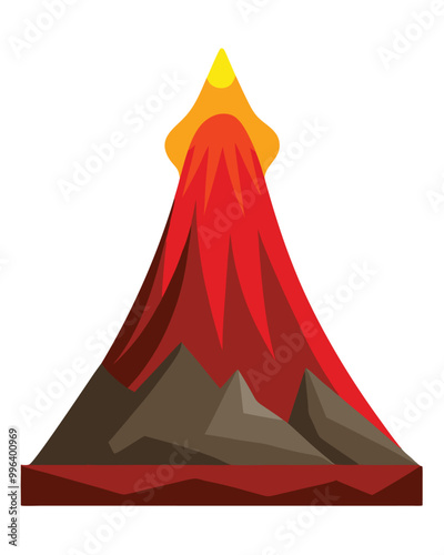 Volcano vector illustration isolated on a white background