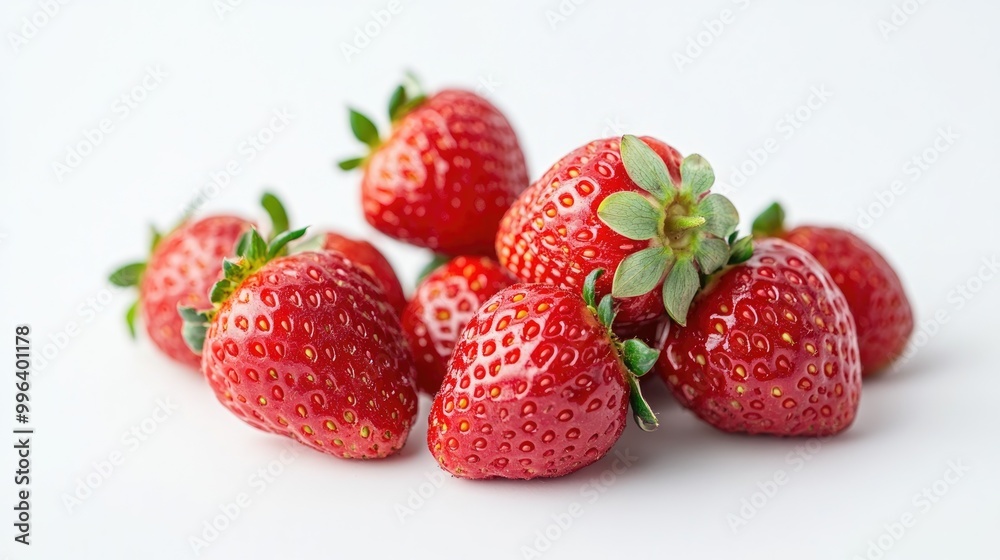 Fresh red strawberries isolated on a white background Fresh red strawberries isolated on a white background