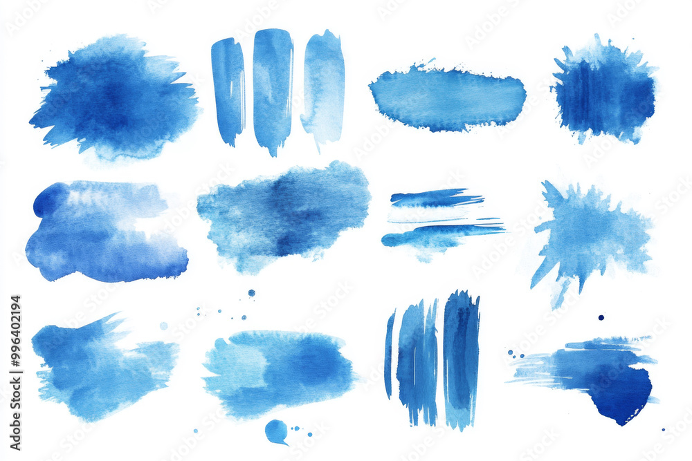 Obraz premium collection Blue watercolor brush stroke
