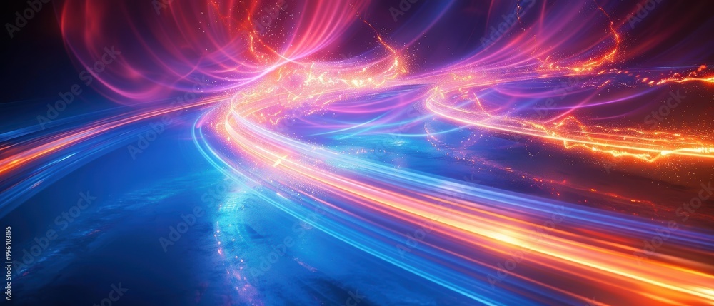 Colorful Abstract Light Trails in Motion