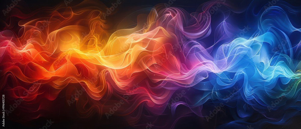 Obraz premium Colorful Abstract Waves Flowing in Dynamic Patterns