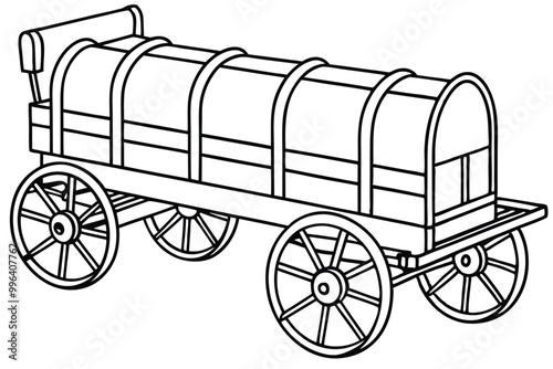 Wagon vector silhouette