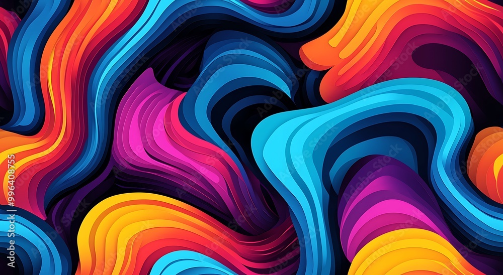 Abstract psychedelic pattern with swirling colors and shapes Abstract psychedelic pattern with swirling colors and shapes