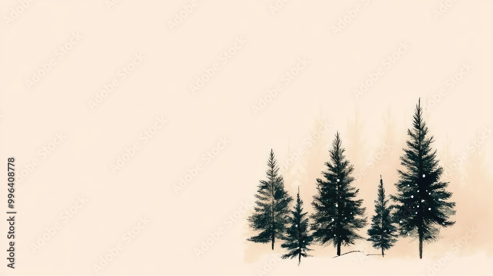 Simple and chic Christmas card design with minimal Christmas trees, capturing the essence of the season with a touch of understated elegance Simple and chic Christmas card design with minimal Christmas trees, capturing the essence of the season with a touch of understated elegance