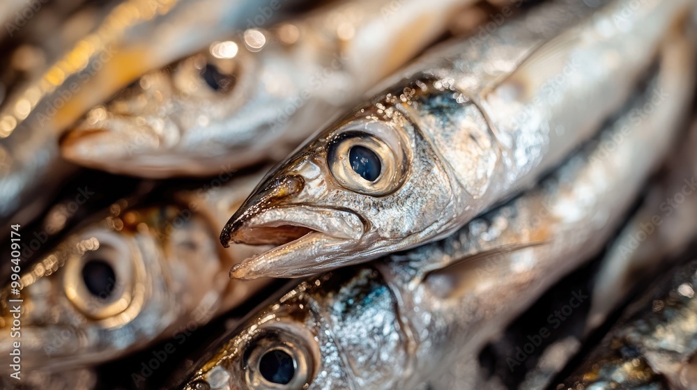 Close up of fresh raw Mediterranean anchovies Close up of fresh raw Mediterranean anchovies