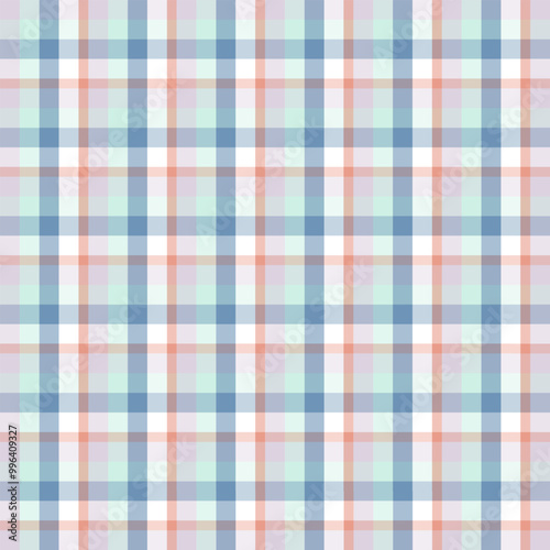 Seamless pattern of fabrics. A gentle pastel plaid design that cozy and classic touch. This checkered pattern features soft, muted colors. Ideal for apparel, vintage-inspired or minimalist look.
