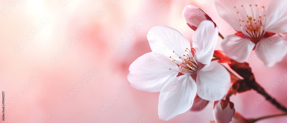 Delicate Pink Cherry Blossom Flower Macro. Delicate Pink Cherry Blossom Flower Macro.