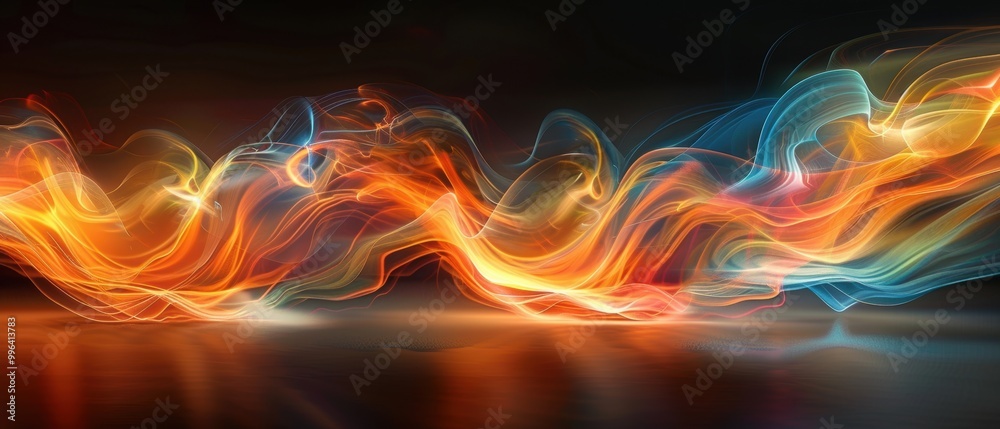 Naklejka premium Abstract Light Waves in Vibrant Colors